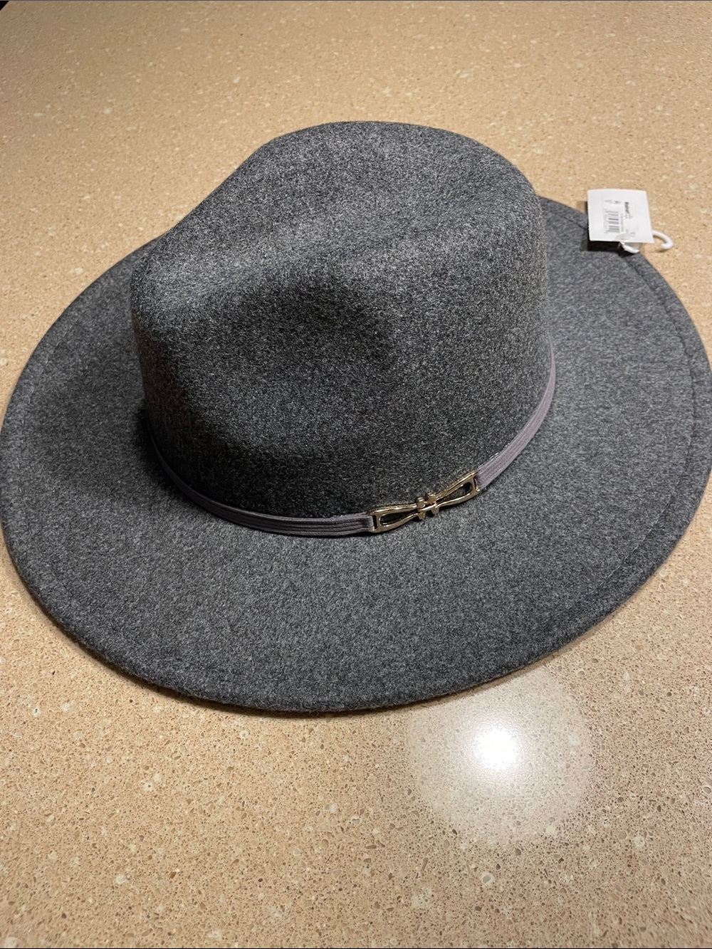 Time and Tru Women's Gray Felt Fedora with Decorative Band